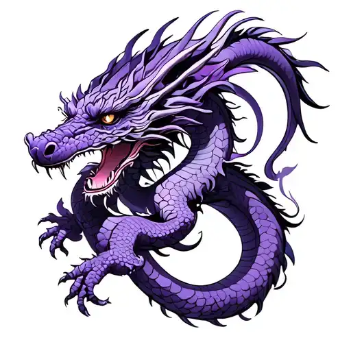 Purple Intertwined Dragon Sleeve