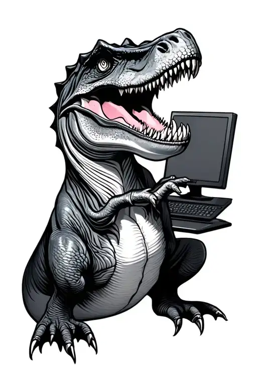 Dinosaur Using Computer