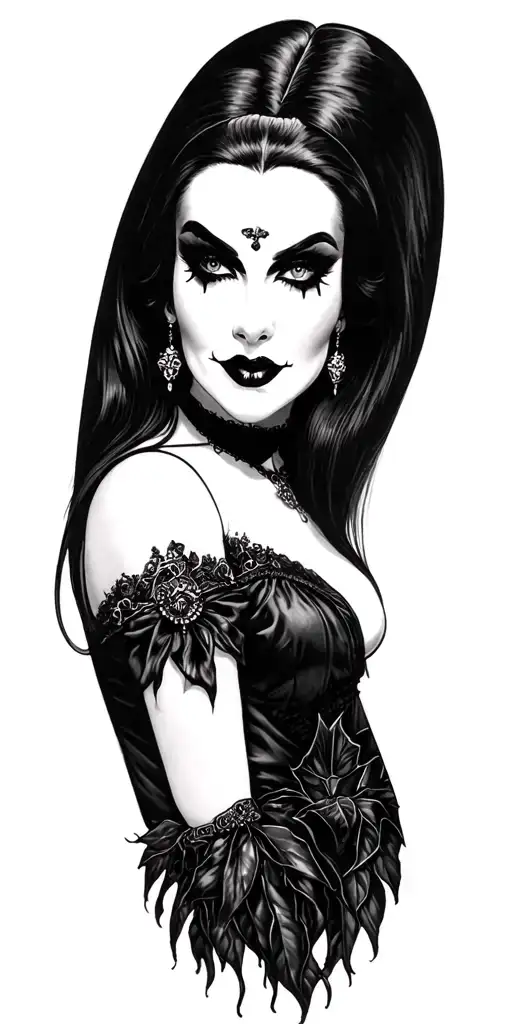 Gothic Inspired Tattoo Lilly Munster And Morticia Addams