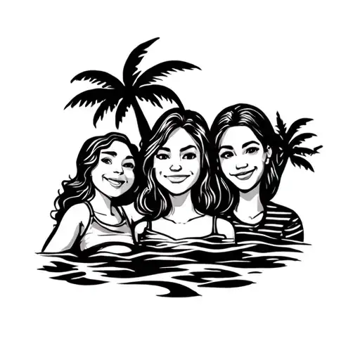 Initial Friends Vacation Themed