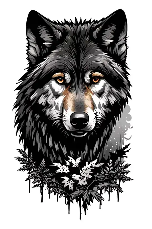 Wolves In Forest Scene