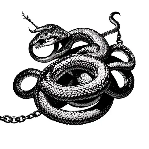 A Fine Line Madusa Tattoo Wit 12Snakes And A Broken Chain
