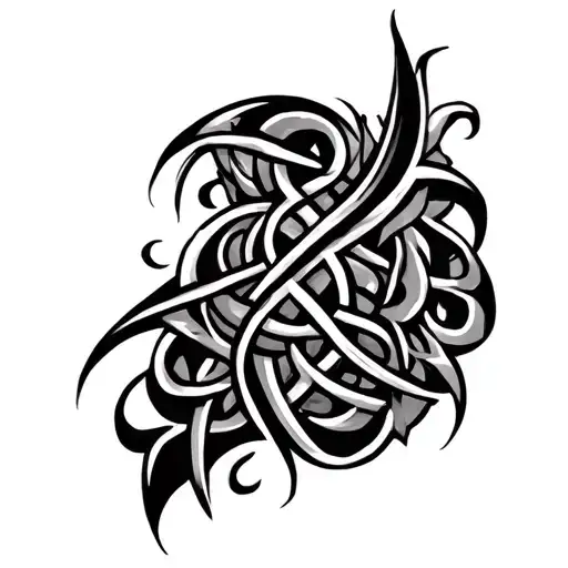 Upper Back Draping Over Shoulder And Chest Celtic Tribal Tatto