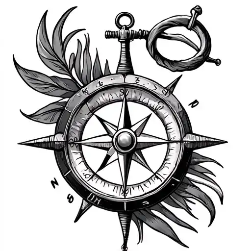 Jimmy Buffett Theme Tattoo Nautical Compass