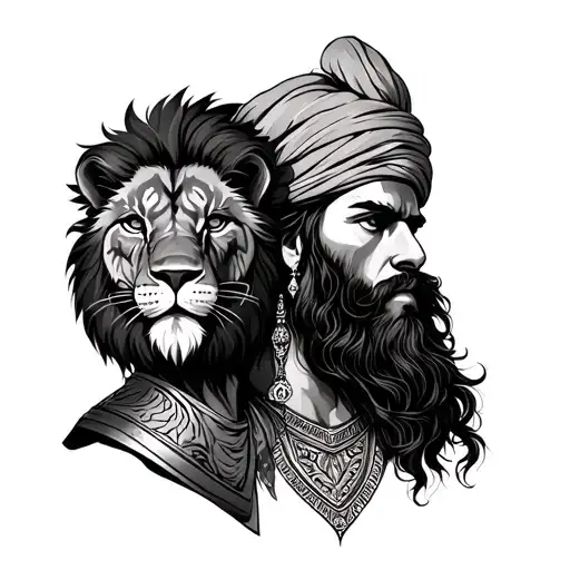 Sikh Warrior With Lion Face