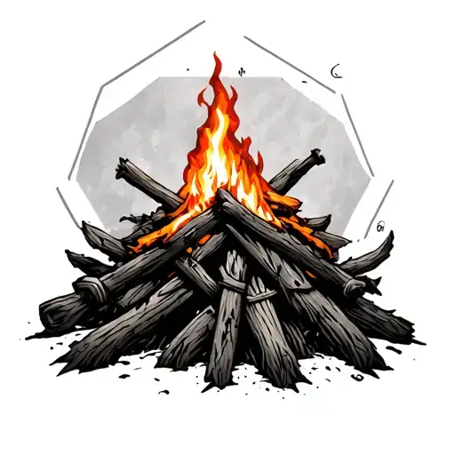 Dark Souls Bonfire With Hexagon Background