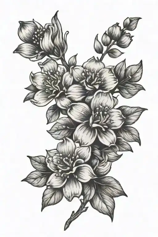 5-6 Small Flowers With Black Leafes