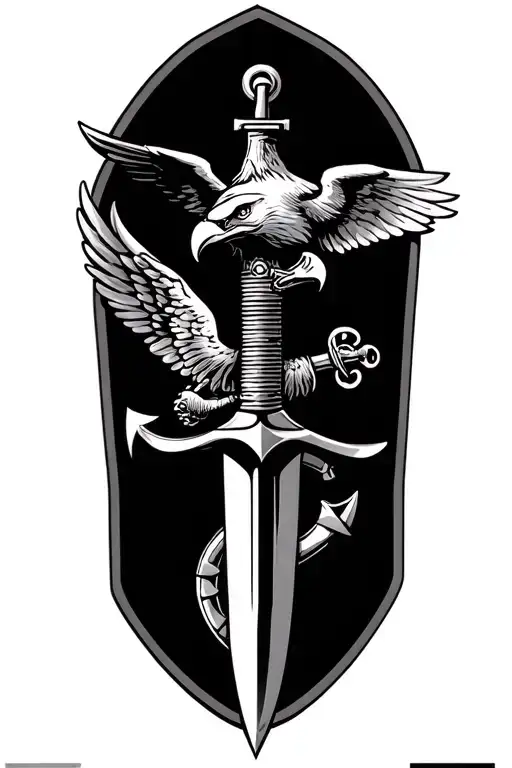 1St Battalion 4Th Marines Commando Dagger Combined With Eagle Globe And Anchor