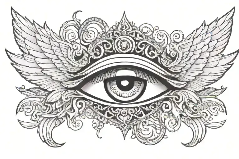 Eye Of Horus Wings Phoenix Baroques Ornement