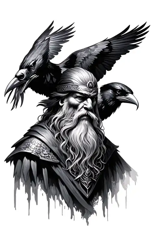 The God Odin With Ravens