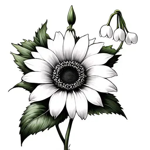 Lilly Of The Valley And Sun Flower