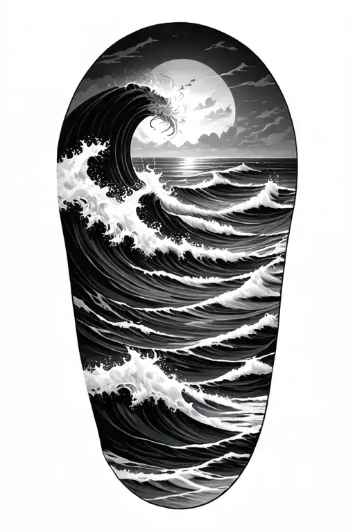 Alone In The Middle Of An Ocean Waves