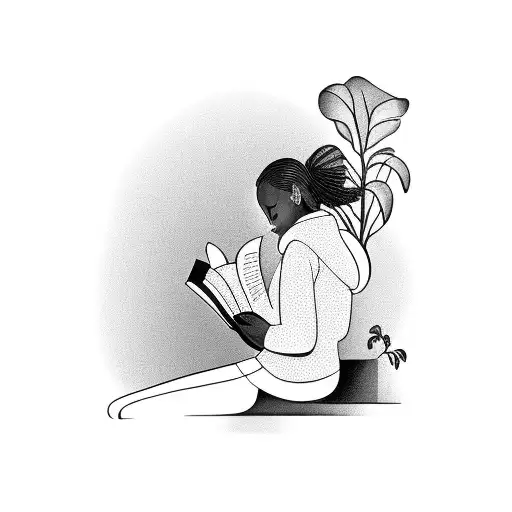 Black Woman In A Turbant Reading A Book