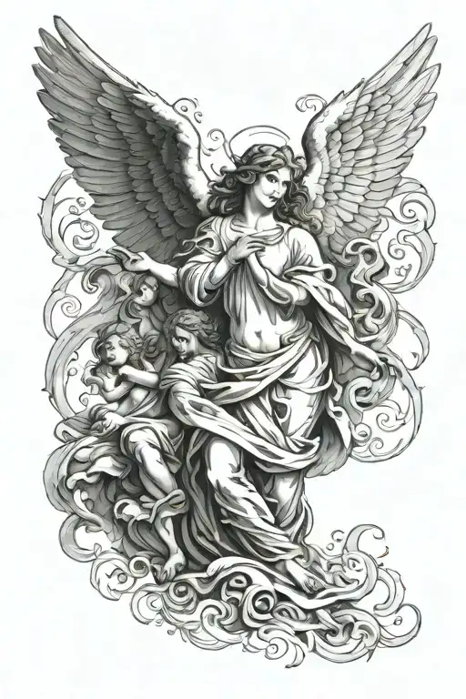 Biblical Christain Angels Tatto