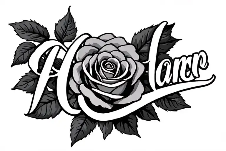 Last Name With A Rose Intertwined