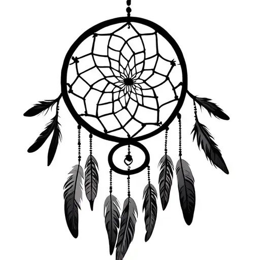 Tree Of Life Dreamcatcher With 6 Feathers Hanging