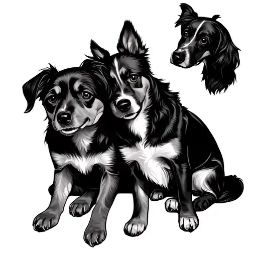 Children With Dog Sitting