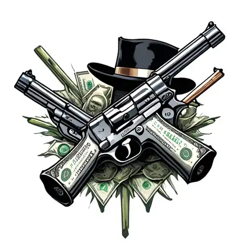 Leg Sleeve Gangster Guns Money Drugs