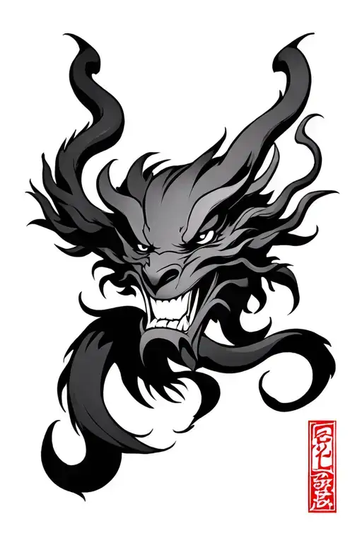 Kanji And Japanese Demon