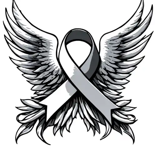Angle And Cancer Ribbon