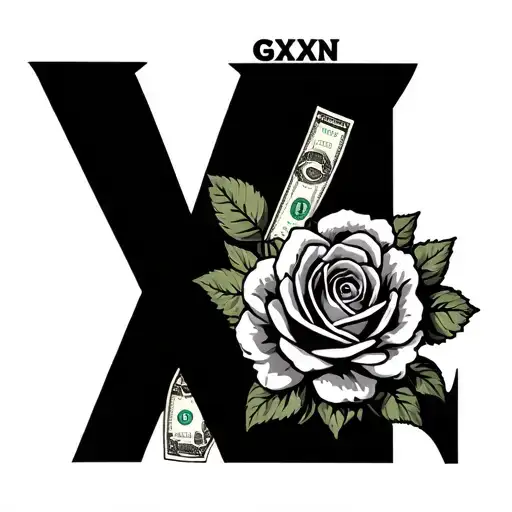 Lower Arm Tattoo Flowers Roses Money With The Name Gxxn Incorporated Into It