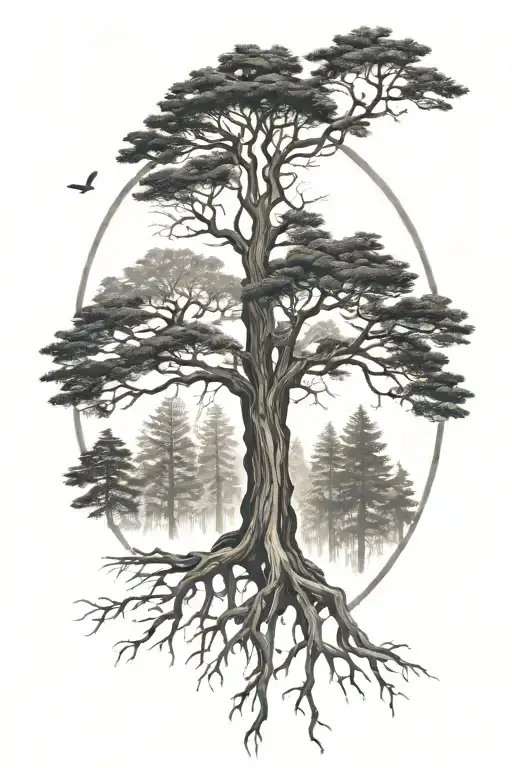 Redwood Forest With Roots