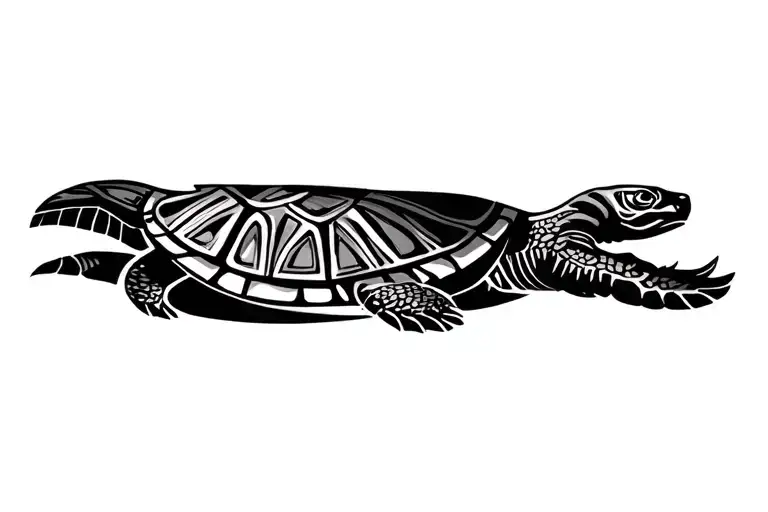 Polynesian Tattoo With Turtle