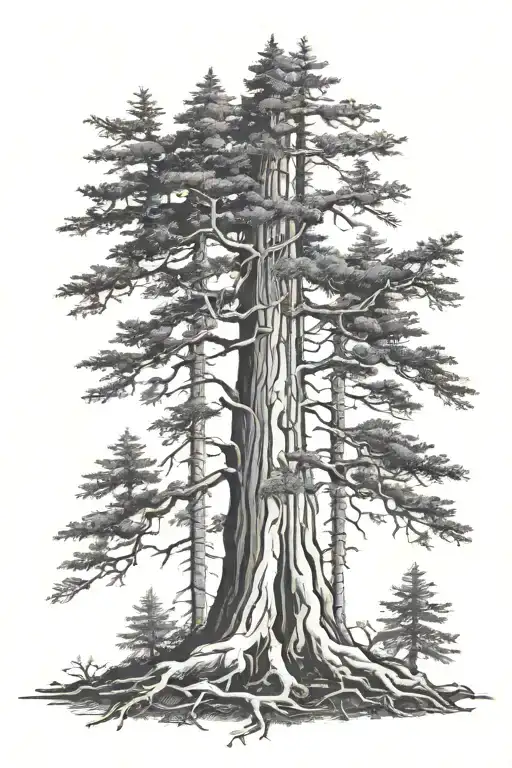 Redwood Forest With Roots