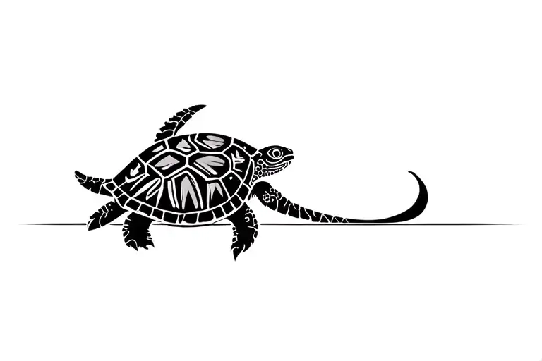 Polynesian Tattoo With Turtle