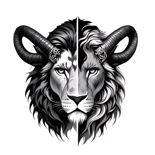 Leo Capricorn Mashup Tattoo Featuring Characters