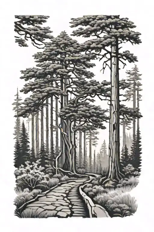 Redwood Forest With Path