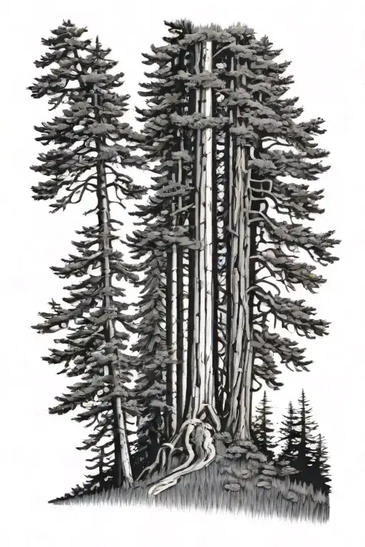 Redwood Forest With Small Path