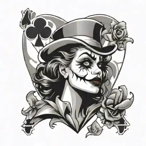 A Sexy Woman Joker Card Heart Spade Who Attracts People