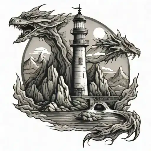 Mountain Dragon Lighthouse Surrounded