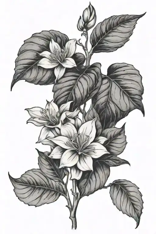 Habisquis Flower Large Black Leaves