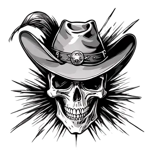 Cowboy Skull Cross