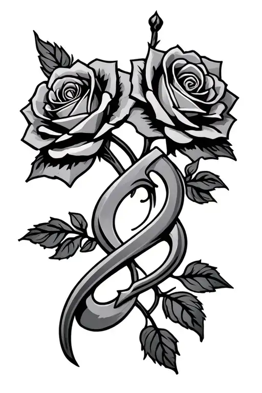Anhk Symbol With Roses