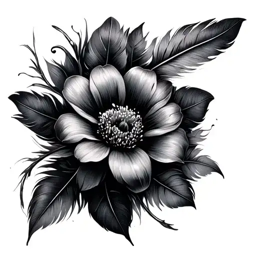 Flowers With Feather