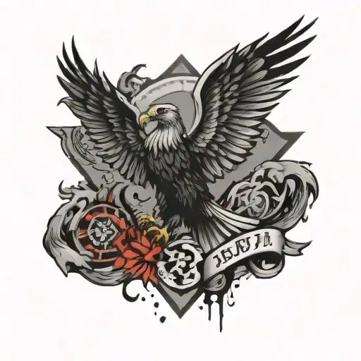 An Abstract Design Combining The Benfica Eagle With Elements Of Portugal's Flag