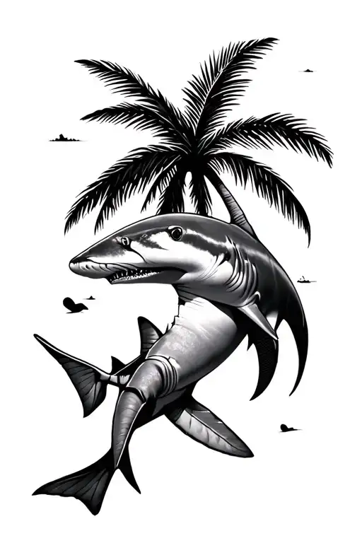 Sunrise Palm Tree Shark
