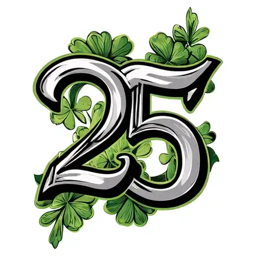 Irish 25 Anniversary Showing Roaman Numerals Intertwined