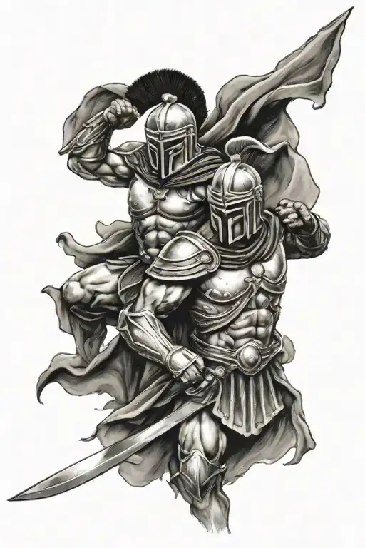 Spartan Fighting In The Coliseum