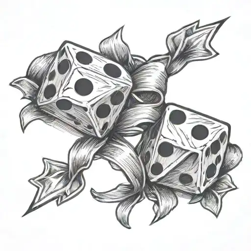 Dice Hanging From Bow Tie