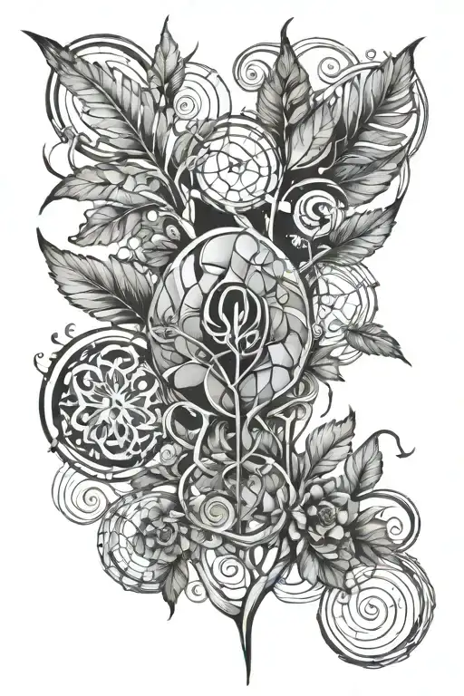 Nature Mosaic With The Chemical Symbol For Seratonin Incorporated