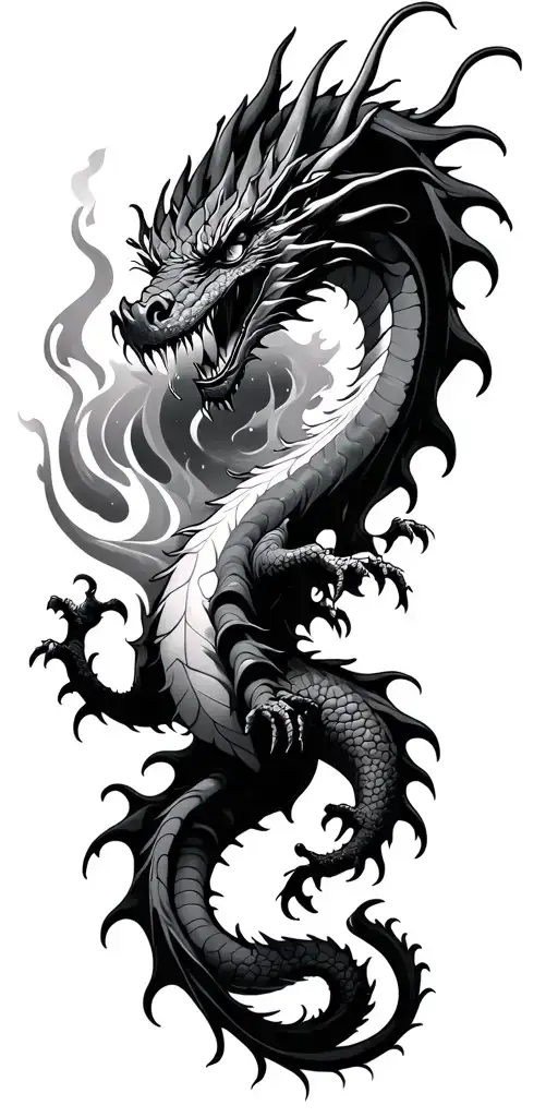 Dragon Breathing Fire Water Earth