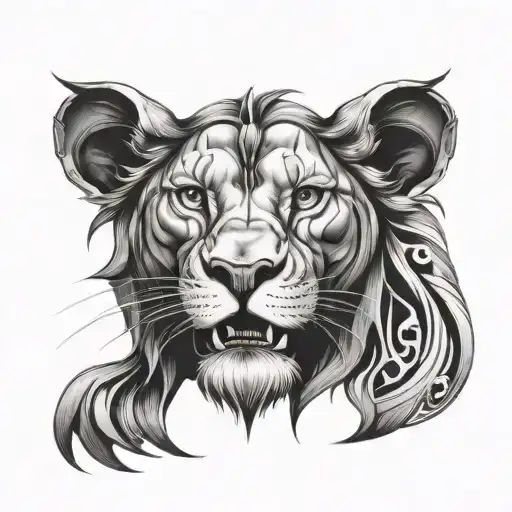 Lion Mechanical Black And White