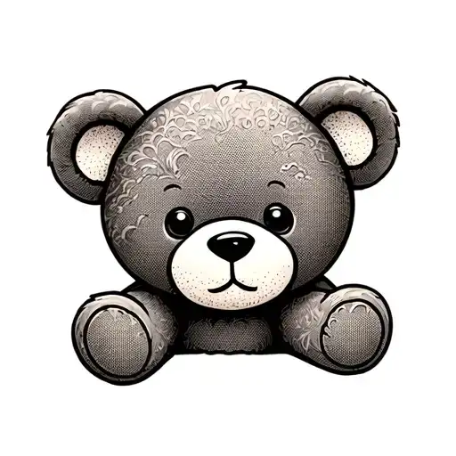Fine Line Teddy Bear Outline