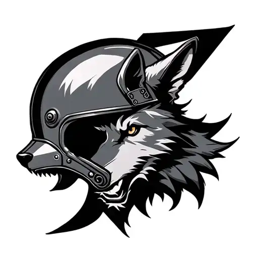 Wolf And Helmet