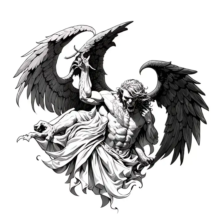 Arch Angel Michael Killing Satan