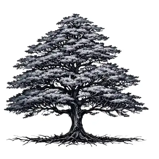 Tree With Names Engraved Style